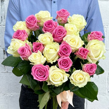 Букет из белых и розовых роз - купить с доставкой в по Тамбову