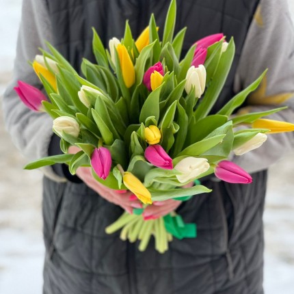 Букет из разноцветных тюльпанов - заказать с доставкой в по Тамбову